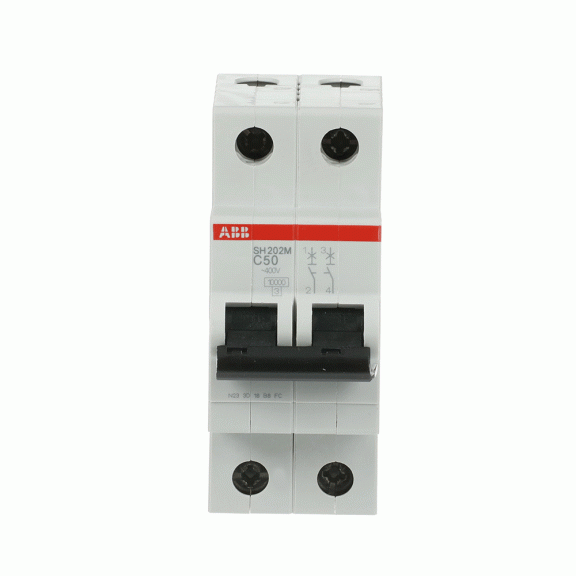 ABB 2CDS272011R0504, SH202M-C 50, Compact Home, 50 Amper, 2 Kutuplu, C Tipi, Otomatik Sigorta, 10 kA, 2x50C