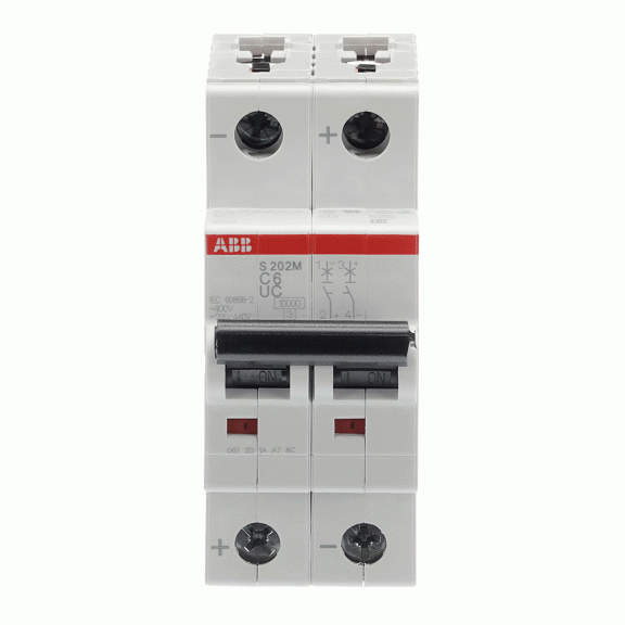 ABB 2CDS272061R0064, S 202 M-C 6UC, System Pro M, 6 Amper, 2 Kutuplu, B Tipi, Otomatik Sigorta, 10 kA, 2x6B