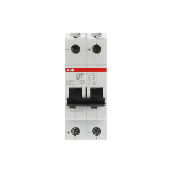 ABB 2CDS272061R0204, S 202 M-C 20UC, System Pro M, 20 Amper, 2 Kutuplu, B Tipi, Otomatik Sigorta, 10 kA, 2x20B