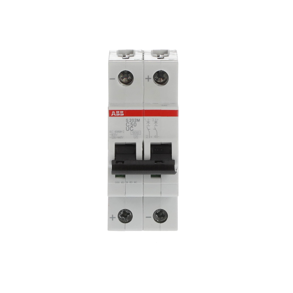 ABB 2CDS272061R0504, S 202 M-C 50UC, System Pro M, 50 Amper, 2 Kutuplu, B Tipi, Otomatik Sigorta, 10 kA, 2x50B