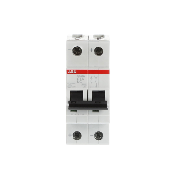 ABB 2CDS272061R0974, S 202 M-C 1,6UC, System Pro M, 1.6 Amper, 2 Kutuplu, B Tipi, Otomatik Sigorta, 10 kA, 2x1.6B