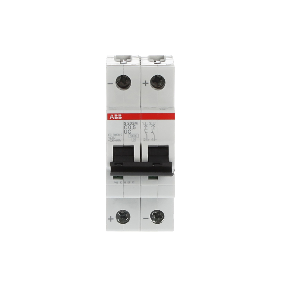 ABB 2CDS272061R0984, S 202 M-C 0,5UC, System Pro M, 0.5 Amper, 2 Kutuplu, B Tipi, Otomatik Sigorta, 10 kA, 2x0.5B
