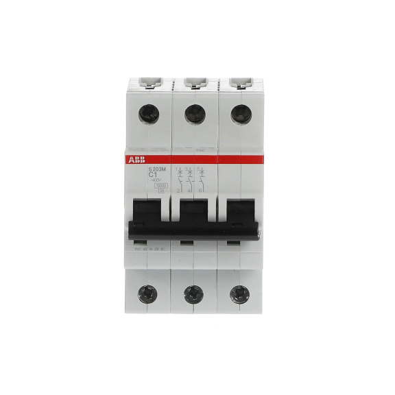 ABB 2CDS273001R0014, S 203 M-C 1, System Pro M, 1 Amper, 3 Kutuplu, C Tipi, Otomatik Sigorta, 10 kA, 3x1C