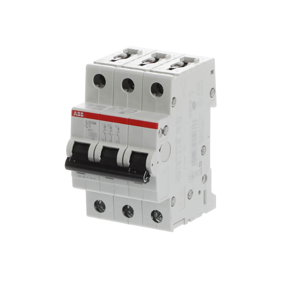 ABB 2CDS273001R0014, S 203 M-C 1, System Pro M, 1 Amper, 3 Kutuplu, C Tipi, Otomatik Sigorta, 10 kA, 3x1C