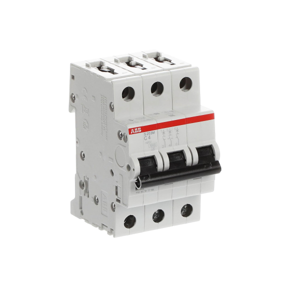 ABB 2CDS273001R0044, S 203 M-C 4, System Pro M, 4 Amper, 3 Kutuplu, C Tipi, Otomatik Sigorta, 10 kA, 3x4C