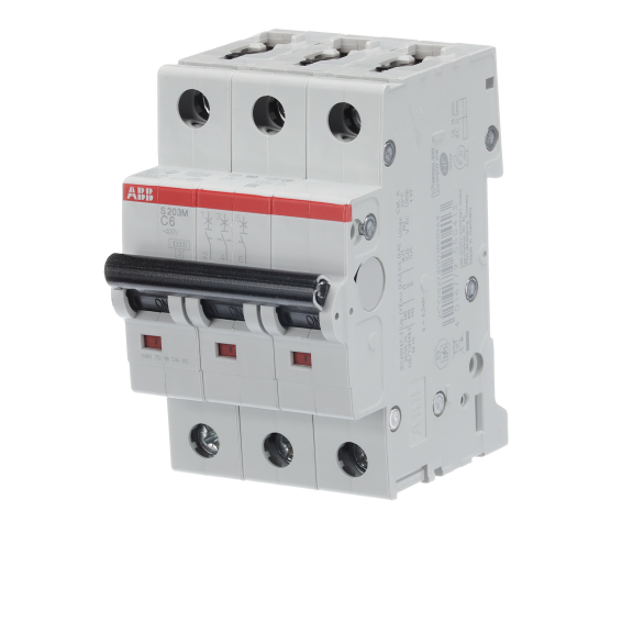 ABB 2CDS273001R0064, S 203 M-C 6, System Pro M, 6 Amper, 3 Kutuplu, C Tipi, Otomatik Sigorta, 10 kA, 3x6C