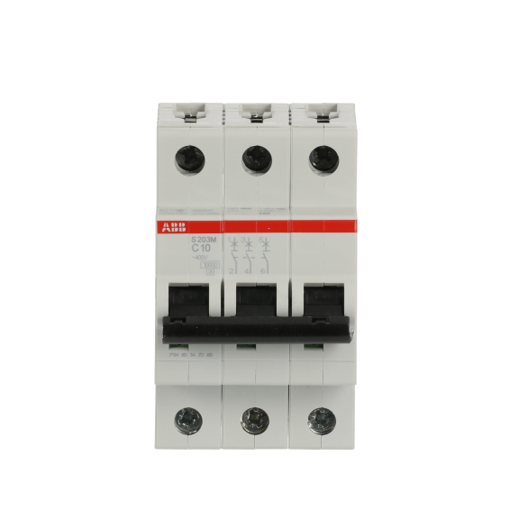 ABB 2CDS273001R0104, S 203 M-C 10, System Pro M, 10 Amper, 3 Kutuplu, C Tipi, Otomatik Sigorta, 10 kA, 3x10C