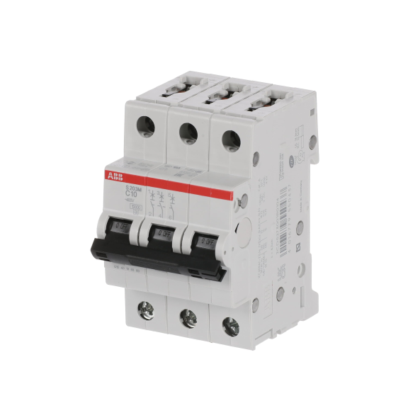ABB 2CDS273001R0104, S 203 M-C 10, System Pro M, 10 Amper, 3 Kutuplu, C Tipi, Otomatik Sigorta, 10 kA, 3x10C