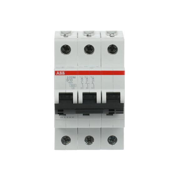 ABB 2CDS273001R0105, S 203 M-B 10, System Pro M, 10 Amper, 3 Kutuplu, B Tipi, Otomatik Sigorta, 10 kA, 3x10B