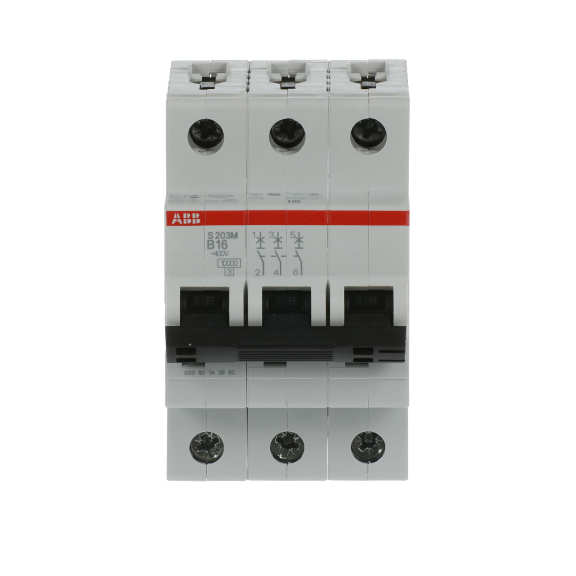 ABB 2CDS273001R0165, S 203 M-B 16, System Pro M, 16 Amper, 3 Kutuplu, B Tipi, Otomatik Sigorta, 10 kA, 3x16B