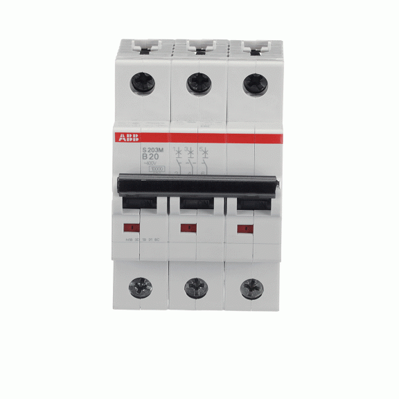 ABB 2CDS273001R0205, S 203 M-B 20, System Pro M, 20 Amper, 3 Kutuplu, B Tipi, Otomatik Sigorta, 10 kA, 3x20B