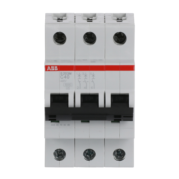 ABB 2CDS273001R0404, S 203 M-C 40, System Pro M, 40 Amper, 3 Kutuplu, C Tipi, Otomatik Sigorta, 10 kA, 3x40C