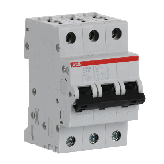 ABB 2CDS273001R0404, S 203 M-C 40, System Pro M, 40 Amper, 3 Kutuplu, C Tipi, Otomatik Sigorta, 10 kA, 3x40C