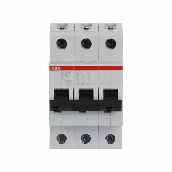 ABB 2CDS273001R0404, S 203 M-C 40, System Pro M, 40 Amper, 3 Kutuplu, C Tipi, Otomatik Sigorta, 10 kA, 3x40C