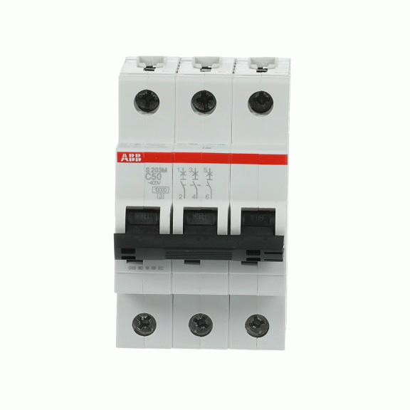 ABB 2CDS273001R0504, S 203 M-C 50, System Pro M, 50 Amper, 3 Kutuplu, C Tipi, Otomatik Sigorta, 10 kA, 3x50C