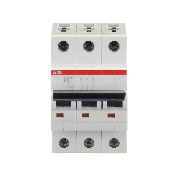 ABB 2CDS273001R0505, S 203 M-B 50, System Pro M, 50 Amper, 3 Kutuplu, B Tipi, Otomatik Sigorta, 10 kA, 3x50B