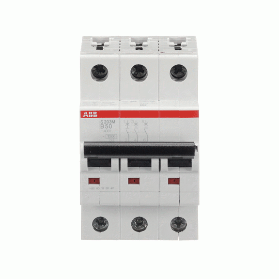 ABB 2CDS273001R0505, S 203 M-B 50, System Pro M, 50 Amper, 3 Kutuplu, B Tipi, Otomatik Sigorta, 10 kA, 3x50B