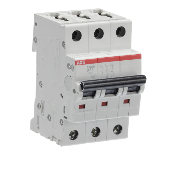 ABB 2CDS273001R0635, S 203 M-B 63, System Pro M, 63 Amper, 3 Kutuplu, B Tipi, Otomatik Sigorta, 10 kA, 3x63B