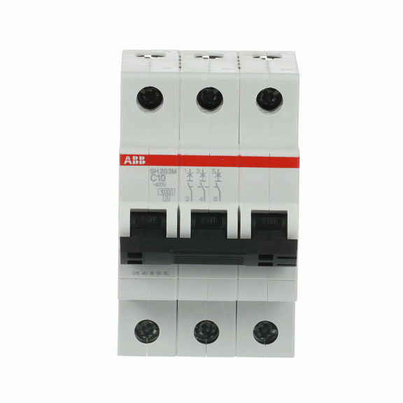 ABB 2CDS273011R0104, SH203M-C 10, Compact Home, 10 Amper, 3 Kutuplu, C Tipi, Otomatik Sigorta, 10 kA, 3x10C
