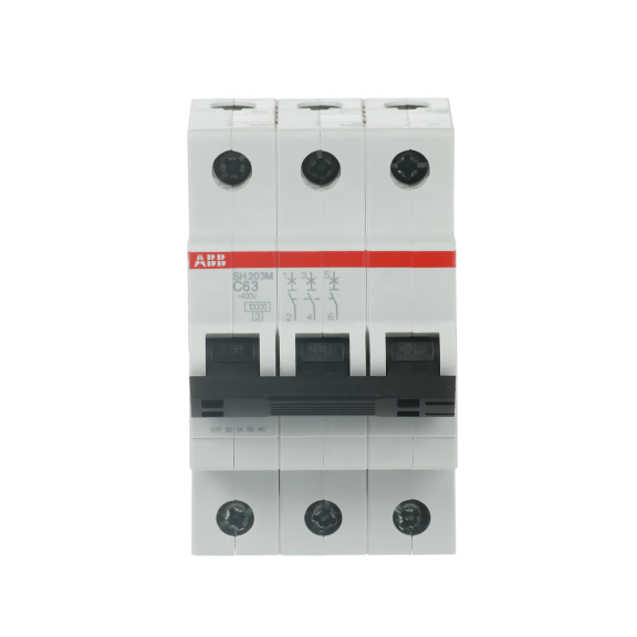 ABB 2CDS273011R0634, SH203M-C 63, Compact Home, 63 Amper, 3 Kutuplu, C Tipi, Otomatik Sigorta, 10 kA, 3x63C