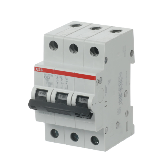 ABB 2CDS273011R0634, SH203M-C 63, Compact Home, 63 Amper, 3 Kutuplu, C Tipi, Otomatik Sigorta, 10 kA, 3x63C