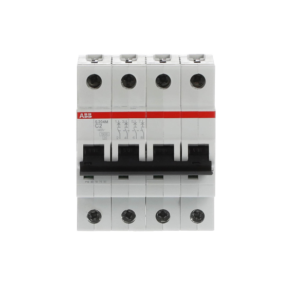 ABB 2CDS274001R0024, S 204 M-C 2, System Pro M, 2 Amper, 4 Kutuplu, C Tipi, Otomatik Sigorta, 10 kA, 4x2C