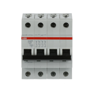 ABB 2CDS274001R0254, S 204 M-C 25, System Pro M, 25 Amper, 4 Kutuplu, C Tipi, Otomatik Sigorta, 10 kA, 4x25C