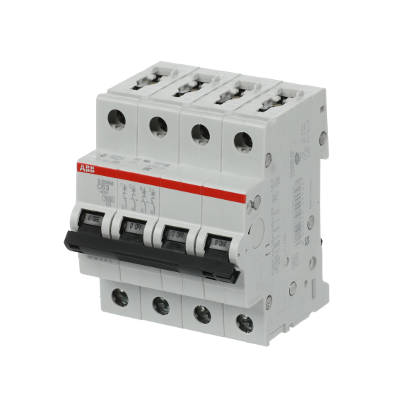 ABB 2CDS274001R0634, S 204 M-C 63, System Pro M, 63 Amper, 4 Kutuplu, C Tipi, Otomatik Sigorta, 10 kA, 4x63C