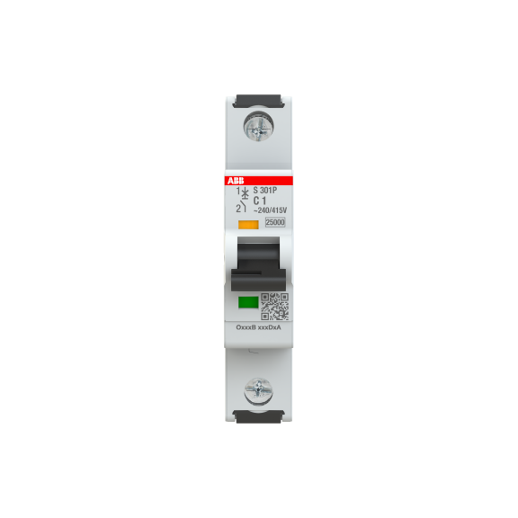 ABB 2CDS381001R0014, S301P-C1, System Pro M, 1 Amper, 1 Kutuplu, C Tipi, Otomatik Sigorta, 25 kA, 1x1C