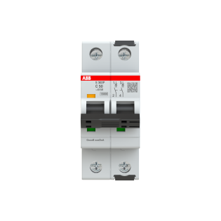 ABB 2CDS382001R0504, S302P-C50, System Pro M, 50 Amper, 2 Kutuplu, C Tipi, Otomatik Sigorta, 15 kA, 2x50C