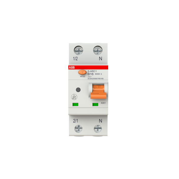ABB 2CSA255901R9165, S-ARC1 B16, System Pro M, 16 Amper, 2 Kutuplu, B Tipi, Ark Hatası Algılama Cihazı, 6 kA, 2x16B