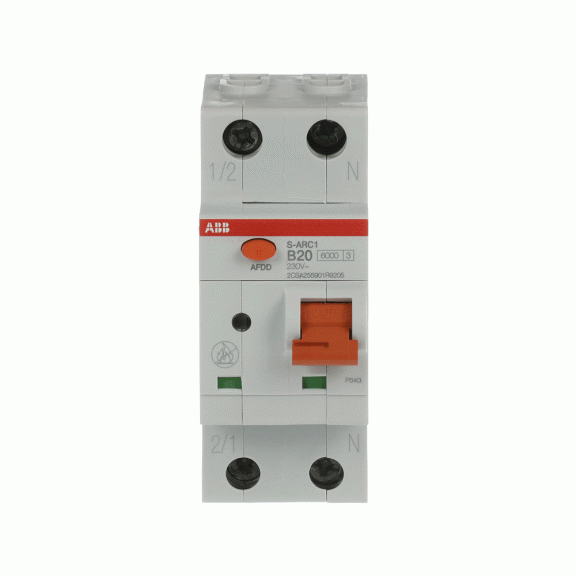 ABB 2CSA255901R9205, S-ARC1 B20, System Pro M, 20 Amper, 2 Kutuplu, B Tipi, Ark Hatası Algılama Cihazı, 6 kA, 2x20B