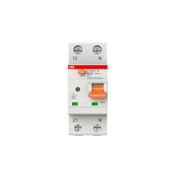 ABB 2CSA275901R9205, S-ARC1MB20, System Pro M, 20 Amper, 2 Kutuplu, B Tipi, Ark Hatası Algılama Cihazı, 10 kA, 2x20B