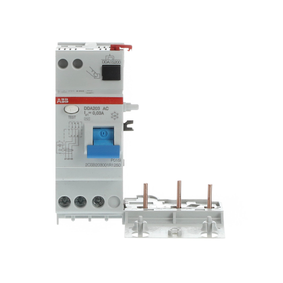 ABB 2CSB203001R1250, DDA203 AC-25/0.03, System Pro M, 25 Amper, 30mA, AC Tip, Kaçak Akım Koruma Modülü, 3 Kutuplu