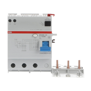 ABB 2CSB203001R1630, DDA203 AC-63/0.03, System Pro M, 63 Amper, 30mA, AC Tip, Kaçak Akım Koruma Modülü, 3 Kutuplu