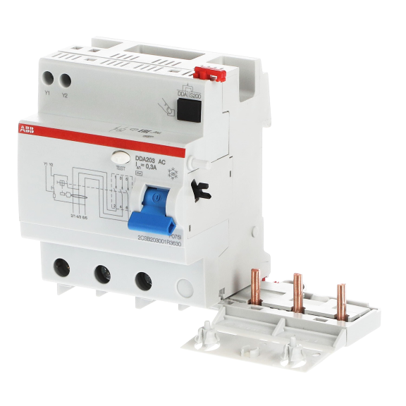 ABB 2CSB203001R3630, DDA203 AC-63/0.3, System Pro M, 63 Amper, 300mA, AC Tip, Kaçak Akım Koruma Modülü, 3 Kutuplu