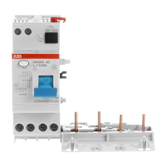 ABB 2CSB204001R1250, DDA204 AC-25/0.03, System Pro M, 25 Amper, 30mA, AC Tip, Kaçak Akım Koruma Modülü, 4 Kutuplu