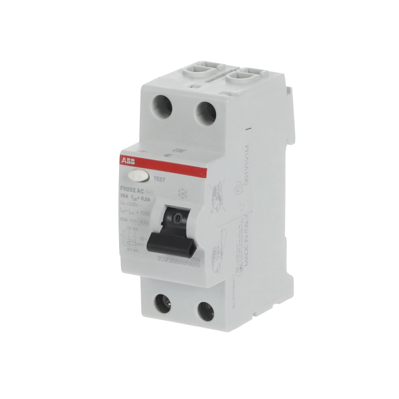 ABB 2CSF202003R3250, FH202 AC-25/0.3, System Pro M, 25 Amper, 300 mA, AC Tip, Kaçak Akım Koruma Rölesi, 2 Kutuplu (1 Faz+Nötr)