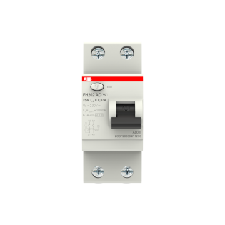 ABB 2CSF202004R1250, FH202 AC-25/0.03, System Pro M, 25 Amper, 30 mA, AC Tip, Kaçak Akım Koruma Rölesi, 2 Kutuplu (1 Faz+Nötr)