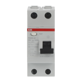ABB 2CSF202004R1400, FH202 AC-40/0.03, System Pro M, 40 Amper, 30 mA, AC Tip, Kaçak Akım Koruma Rölesi, 2 Kutuplu (1 Faz+Nötr)
