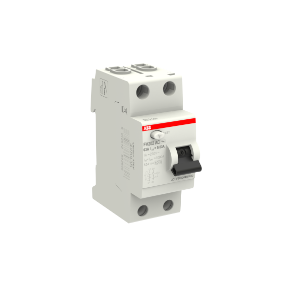 ABB 2CSF202004R1630, FH202 AC-63/0.03, System Pro M, 63 Amper, 30 mA, AC Tip, Kaçak Akım Koruma Rölesi, 2 Kutuplu (1 Faz+Nötr)