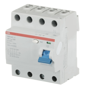 ABB 2CSF204001R3400, F204 AC-40/0.3, System Pro M, 40 Amper, 300 mA, AC Tip, Kaçak Akım Koruma Rölesi, 4 Kutuplu (3 Faz+Nötr)