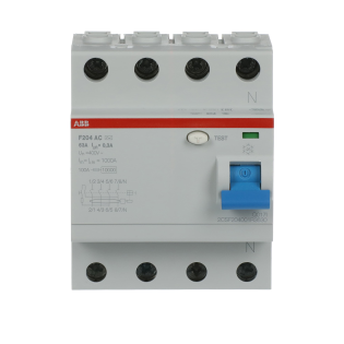 ABB 2CSF204001R3630, F204 AC-63/0.3, System Pro M, 63 Amper, 300 mA, AC Tip, Kaçak Akım Koruma Rölesi, 4 Kutuplu (3 Faz+Nötr)