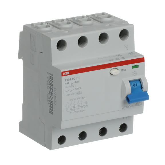 ABB 2CSF204001R3630, F204 AC-63/0.3, System Pro M, 63 Amper, 300 mA, AC Tip, Kaçak Akım Koruma Rölesi, 4 Kutuplu (3 Faz+Nötr)