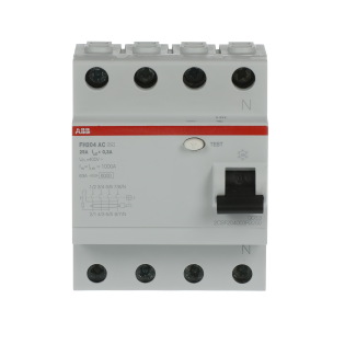 ABB 2CSF204003R3250, FH204 AC-25/0.3, System Pro M, 25 Amper, 300 mA, AC Tip, Kaçak Akım Koruma Rölesi, 4 Kutuplu (3 Faz+Nötr)