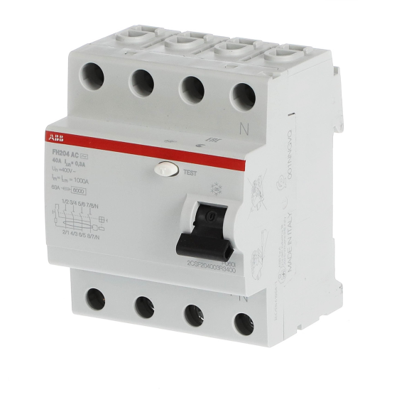 ABB 2CSF204003R3400, FH204 AC-40/0.3, System Pro M, 40 Amper, 300 mA, AC Tip, Kaçak Akım Koruma Rölesi, 4 Kutuplu (3 Faz+Nötr)