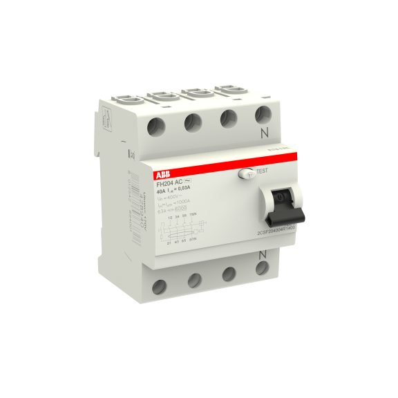 ABB 2CSF204004R1400, FH204 AC-40/0.03, System Pro M, 40 Amper, 30 mA, AC Tip, Kaçak Akım Koruma Rölesi, 4 Kutuplu (3 Faz+Nötr)