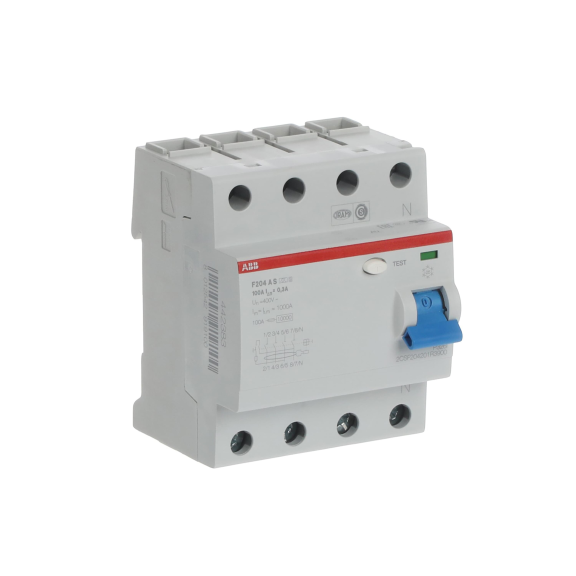 ABB 2CSF204201R3900, F204 A S-100/0.3, System Pro M, 100 Amper, 300 mA, A Tip, Kaçak Akım Koruma Rölesi, 4 Kutuplu (3 Faz+Nötr)