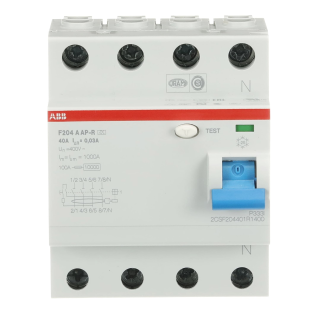 ABB 2CSF204401R1400, F204 A-40/0.03 AP-R, System Pro M, 40 Amper, 30 mA, A-APR Tip, Kaçak Akım Koruma Rölesi, 4 Kutuplu (3 Faz+Nötr)