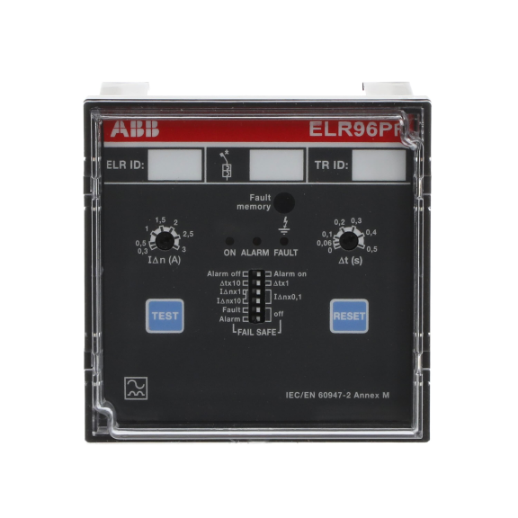 ABB 2CSG152435R1202, ELR96PF, Modüler DIN, 30mA-30A, Kaçak Akım Algılama Rölesi, 0-5sn Gecikme Ayarlı, Frekans Filtreli, 230-400 V AC, 96x96mm
